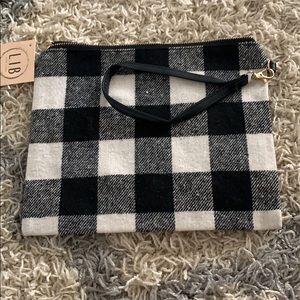 Buffalo plaid clutch